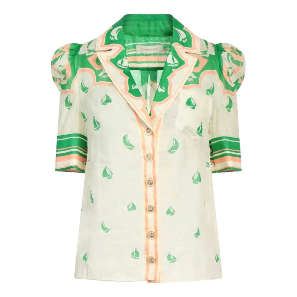 ZIMMERMANN High Tide Sailboat-print top